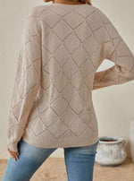Ingrid | Pull ample ajouré à motif losange