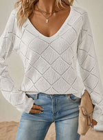 Ingrid | Pull ample ajouré à motif losange