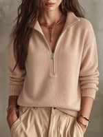 Angèle | Pull à col montant zippé