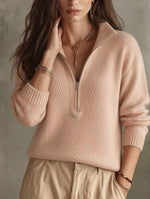 Angèle | Pull à col montant zippé
