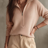 Angèle | Pull à col montant zippé