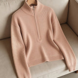 Angèle | Pull à col montant zippé