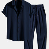 Ensemble — chemise côtelée coupe ajustée & pantalon côtelé à jambe droite