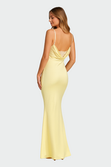 Tiphaine | Robe longue sirène à dos drapé ouvert
