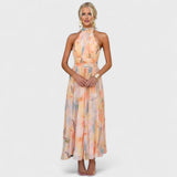 Priscille | Robe fleurie à col américain